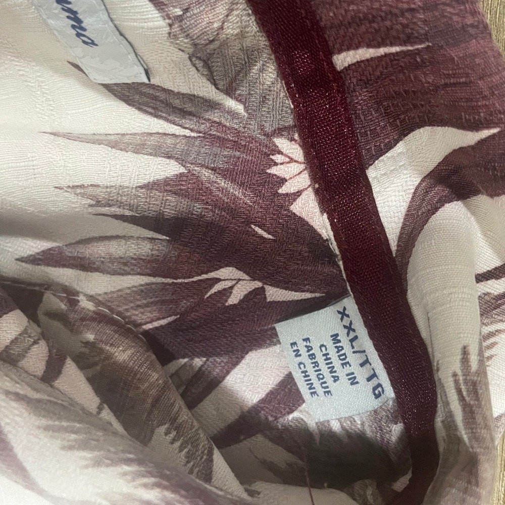 Tommy Bahama Mens XXL Mississippi State Bulldogs Silk Floral Camp Shirt Burgundy - Picture 8 of 8